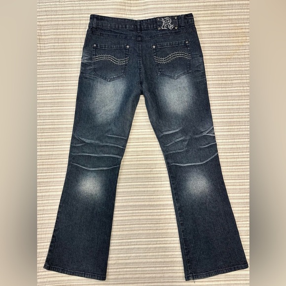 Men’s RVT Stretch Jeans Size 16½ Dark Wash Straight Leg Comfortable Fit - Picture 5 of 8